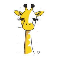 Giraffe head isolated on white background. Hand drawn vector illustration