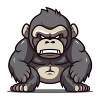 Angry Gorilla Cartoon Mascot Character Vector Illustration.