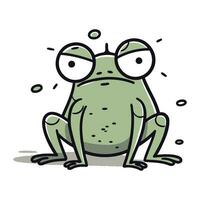 Frog Cartoon Character Vector Illustration. Cute Frog Icon.