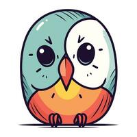 Cute cartoon owl. Vector illustration isolated on a white background.