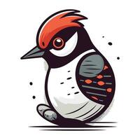 Cartoon Woodpecker. Vector illustration. Isolated on white background.