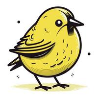 illustration of a yellow bird on a white background. vector illustration