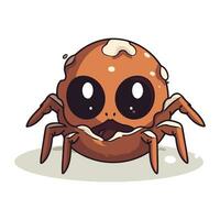 Cute cartoon spider isolated on white background. Vector illustration for your design