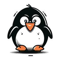 Cute penguin isolated on a white background. Vector illustration.