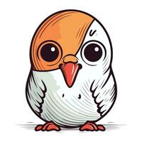 Cute cartoon bird. Vector illustration isolated on a white background.