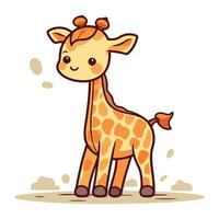 Cute giraffe. Vector illustration in cartoon style on white background.