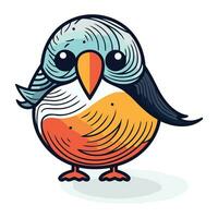 cute cartoon bird. vector illustration. isolated on a white background