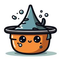 Vector illustration of a cute cartoon witch hat isolated on white background.