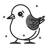 Cute little bird vector illustration. Isolated on white background.