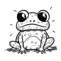 Frog. Hand drawn vector illustration isolated on a white background.