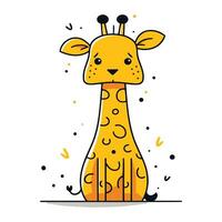 Cute cartoon giraffe. Vector illustration isolated on white background.