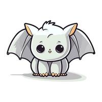 Cute cartoon bat isolated on a white background. Vector illustration.