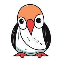 Cute penguin isolated on white background. Vector cartoon illustration.