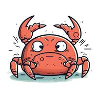 Cute cartoon crab. Vector illustration isolated on a white background.