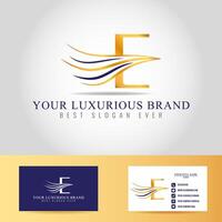 Luxury brand logo and business card design vector