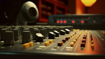 a close up of a mixing board with the number 1 on it photo