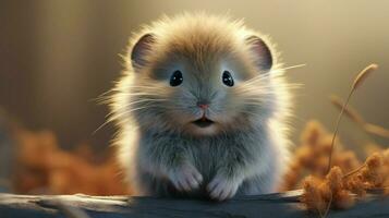 a cute small rodent with fluffy fur and whiskers photo