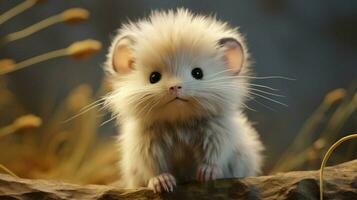 a cute small rodent with fluffy fur and whiskers photo
