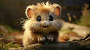 a cute small rodent with fluffy fur and whiskers photo