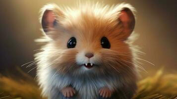 a cute small rodent with fluffy fur and whiskers photo