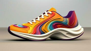 a modern multi colored abstract sports shoe photo