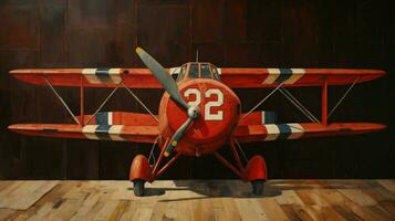 a painting of a plane with the number 2 on it photo