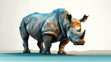 3d model of rhino in low poly style photo