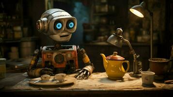 a robot that is sitting on a table photo