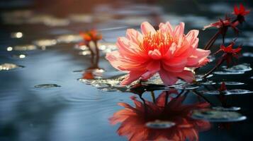 a single flower blossoms reflecting its beauty photo