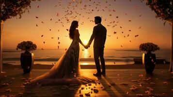 a sunset wedding two hearts become one photo
