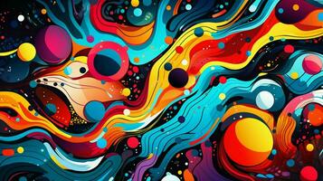 abstract backdrop with vibrant multicolored shapes photo