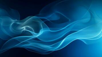 abstract blue smoke shapes a flowing wave photo
