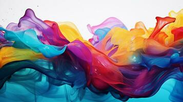 abstract design of colorful ink waves flowing underwater photo