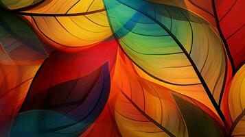 abstract design with colorful patterns on nature leaf photo