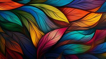 abstract design with colorful patterns on nature leaf photo