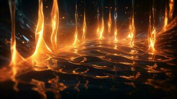 abstract glowing flame drops in electric illumination photo