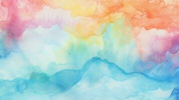 abstract paint background with multi colored watercolor photo