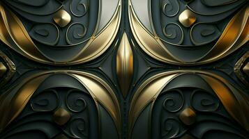 abstract patterned backdrop with modern metallic decoration photo