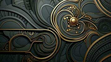 abstract patterned backdrop with modern metallic decoration photo