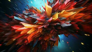 abstract shapes exploding in chaotic colorful motion photo