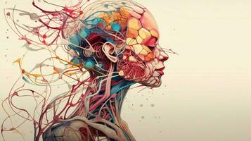 anatomy inspired abstract design with futuristic elements photo