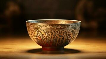 ancient arabic bowl indigenous creativity ornate photo