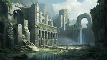 ancient ruins stand tall a testament to history majestic photo