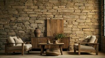 ancient stone walls create rustic indoor backdrop photo