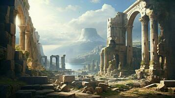 ancient ruins stand tall a testament to history majestic photo
