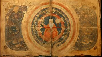 antiguo textos iluminar espiritualidad sabiduría en religión foto