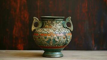 antiguo cerámica florero florido diseño antiguo pasado de moda elegancia foto
