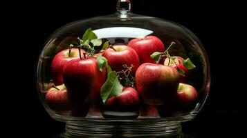 apple fresh fruit in glass container photo