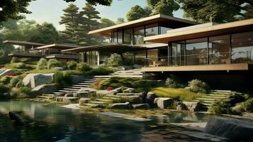 architecture and nature meet in this modern suburban land photo