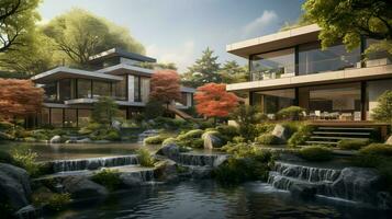 architecture and nature meet in this modern suburban land photo